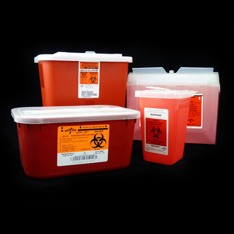 Three Gallon Sharps Disposal Container for M-Series or A-Series Carts, Rail  Clip Mount, MD-SHARPSRC - Harloff