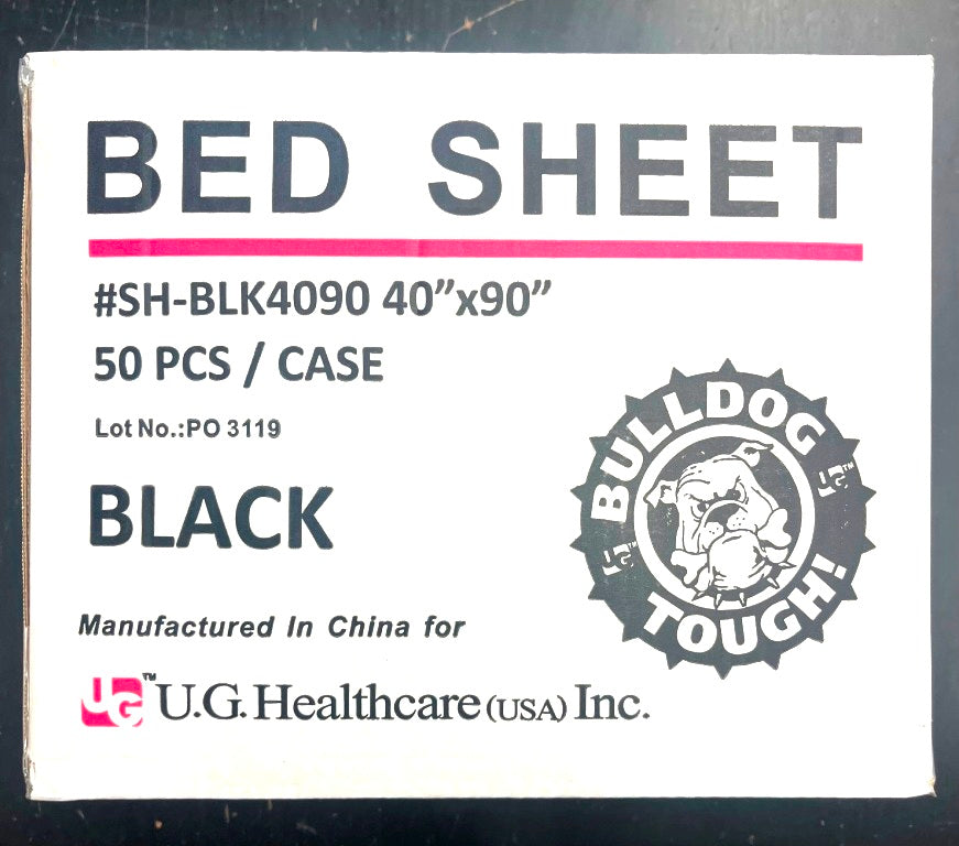 "BLACK" Drape Bed Sheets 40 x 90 OR Black Pillow Case Tissue, 50/cas