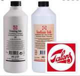 Talens BLACK Drawing Ink or Indian Ink, 490ml, 16.7oz bottle.