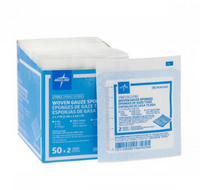 STERILE Gauze PAD/SPONGES, non woven 4 ply. 50 packs/box, 2 per pack, total 100. CHOOSE Size