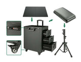 Tattoo Workstation Travel Case Perfect for Conventions and Guest Spot. 3 Storage Drawers, Armrest, Workstation, Rolling Suitcase.