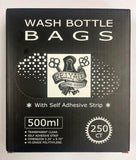 Wash Bottle Bags in a Self Dispensing Box. CHOOSE COLOR & COUNT=500 or 250pcs/box.