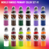 World Famous Tattoo Ink - World Famous Ink COLOR SETS, Select from 6, 12 or 25 Bottle Sets | Available in 1oz