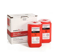 QT SIZE Sharps Mail Back Disposal System CHOOSE 1.5 Quart, 2 PACK, 6 PACK. (comes with prepaid box and postage)