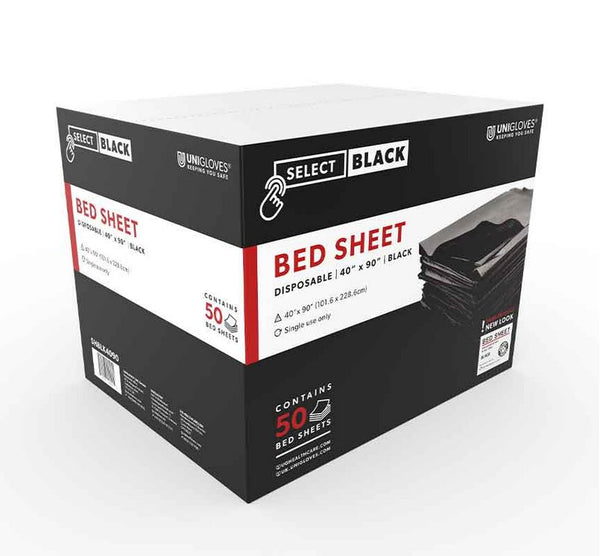 "BLACK" Drape Bed Sheets 40 x 90 -OR- Black Pillow Case Tissue, 50/case. CHINA [SELECT ONE]