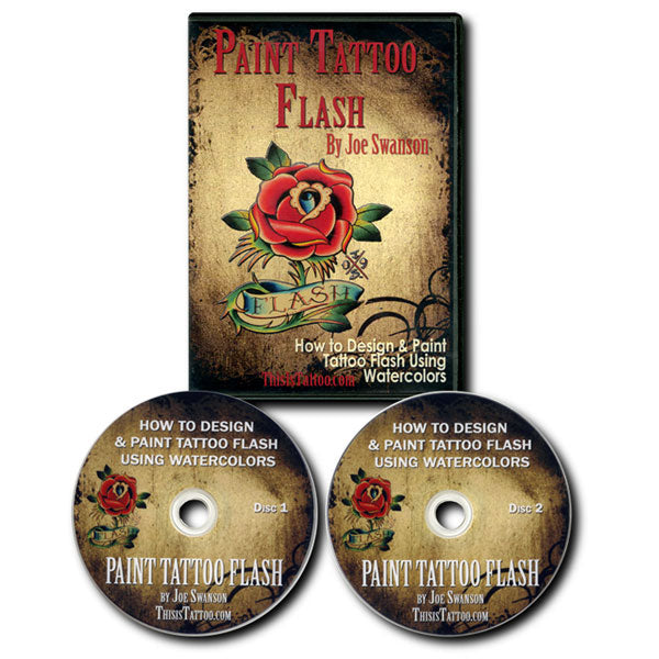 Paint Tattoo Flash by Joe Swanson, 2 DVDs.