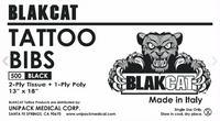 BLACK BIB, 2 Tissue+Poly, 13 x 18, CHOOSE 50 pcs Blakcat Brand or 500 pcs/cs of Adenna
