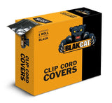 CLIP CORD SLEEVE ROLLS, 2 inch x 1,200 ft roll in a self dispensing box. CHOOSE BLACK or CLEAR