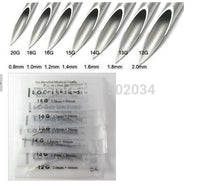 Piercing Needles Straight Sterile Standard 2" CHOOSE from 12g, 13g, 14g, 15g, 16g, 18g or 20g.