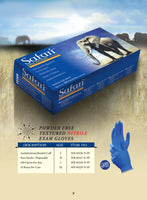 **(LARGE ONLY)**  Safari Blue Nitrile Gloves By Blossom 3.5mil, Medical Exam Grade, 100/box