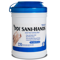 ***SALE***  (75% OFF Expired) PDI Sani Hands, Hand Wipes Large 6 x 7½ (blue cap)