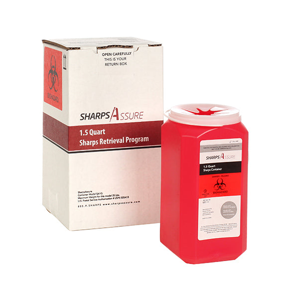 Sharps Mail Back Disposal System 1.5 Quart. (comes with prepaid box and postage)