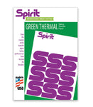 Spirit GREEN Thermal Transfer Paper. CHOOSE SIZE: 8 1/2 x 11 or 8 1/2 x 14. Made in the USA