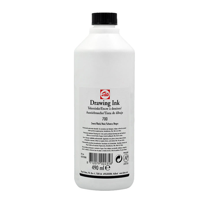 Talens BLACK Drawing Ink or Indian Ink, 490ml, 16.7oz bottle