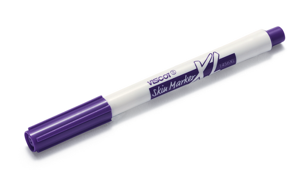 Viscot FINE TIP 100 Mini Piercing & Tattoo Skin Markers in Case Purple Ink
