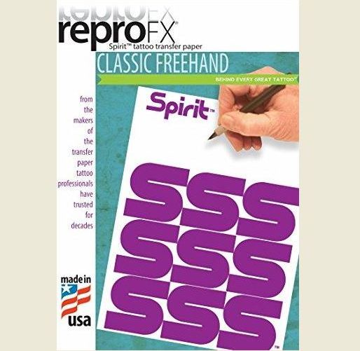 Spirit Classic FREEHAND Tattoo Transfer Paper 8½ x 11, 100/box. Made in the USA