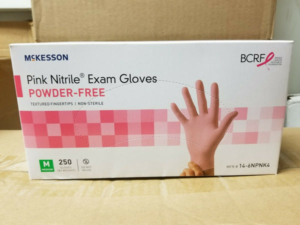 250/box ***SIZE SMALL ONLY, PRICE DROP*** McKesson® Pink NITRILE Exam Gloves, 250/box. Standard Cuff Length Textured