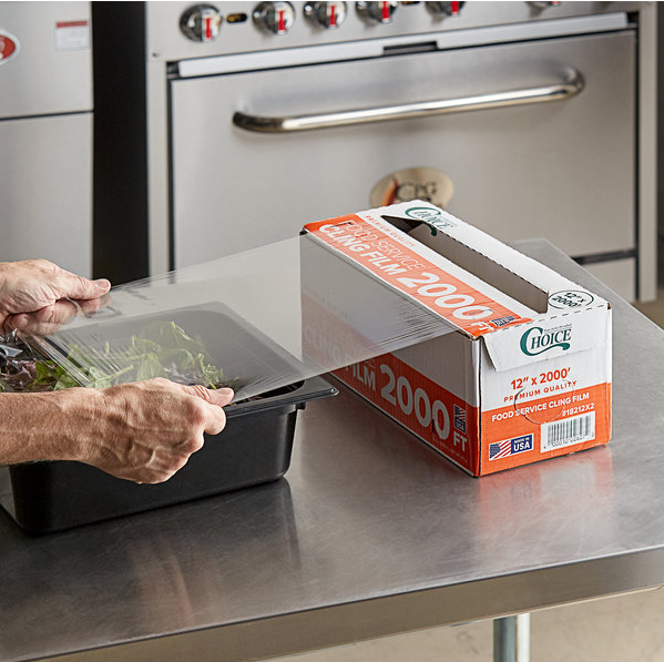 CHOICE Food Film Saran Wrap 12 in wide x 2 000 ft. Comes with a