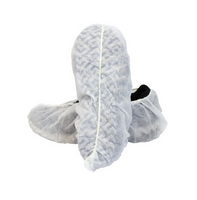 White Polypropylene disposable Shoe Covers with Tread, Size XL 100/box.